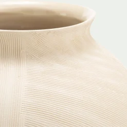 Vase*alinea Vase classique en grès strié H30cm - Blanc