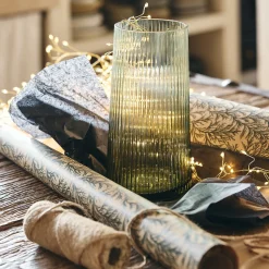 Vase*alinea Vase classique en verre strié H24cm - Vert