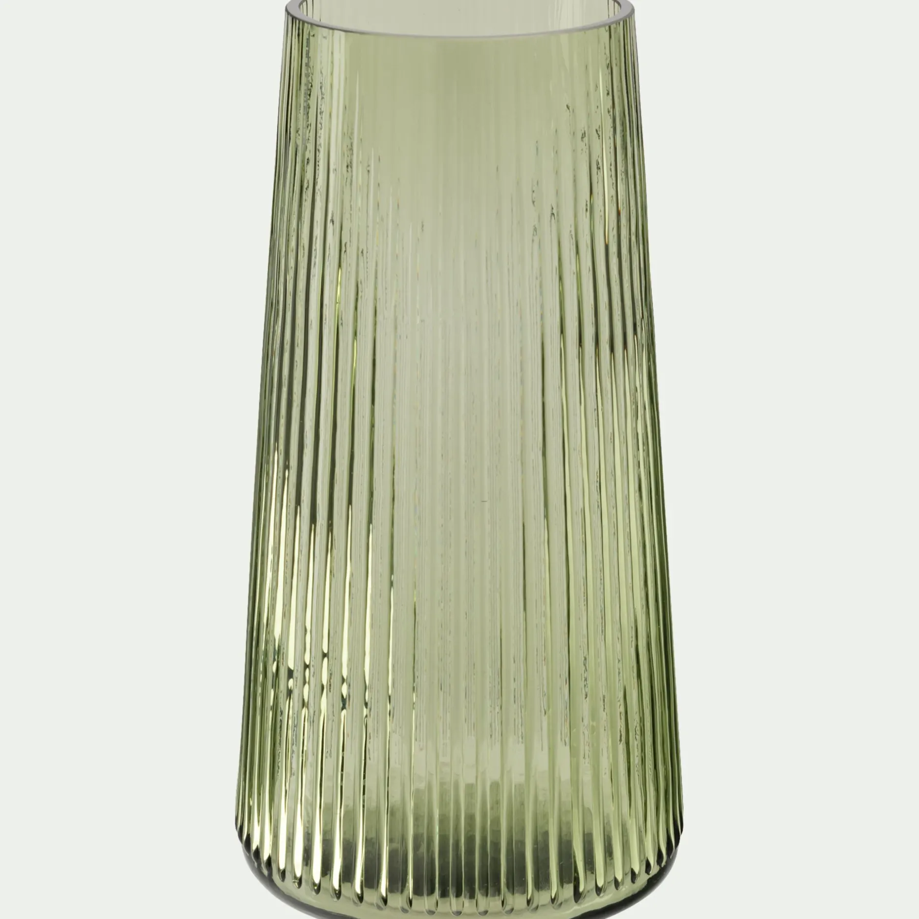 Vase*alinea Vase classique en verre strié H24cm - Vert