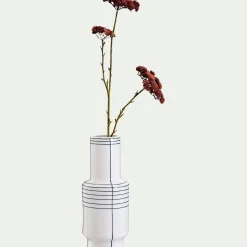 Vase*alinea Vase contemporain en céramique à rayures H35cm - Blanc