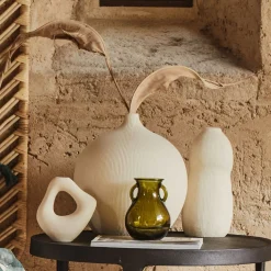 Vase*alinea Vase contemporain en dolomite H17cm - ventoux Blanc