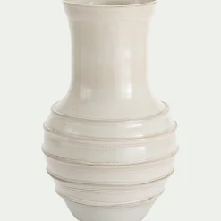 Vase*alinea Vase contemporain en terre cuite H38cm - Blanc