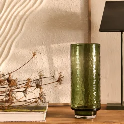 Vase*alinea Vase en verre martelé H28,5cm - Vert