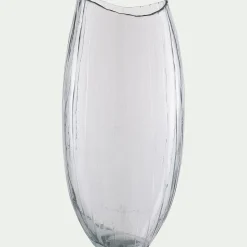 Vase*alinea Vase ovale strié en verre H47cm - Transparent