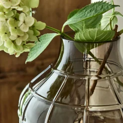 Vase*alinea Vase quadrillé en verre teinté H30cm - Gris