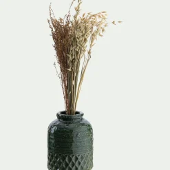 Vase*alinea Vase texturé en grès D13,5xH16cm - Vert