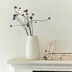 Vase*alinea Vase tube en grès moucheté H26cm - Blanc