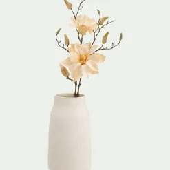 Vase*alinea Vase tube en grès moucheté H26cm - Blanc