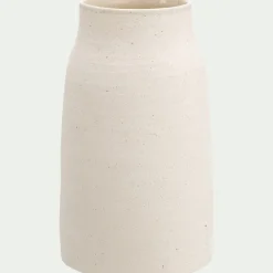 Vase*alinea Vase tube en grès moucheté H26cm - Blanc