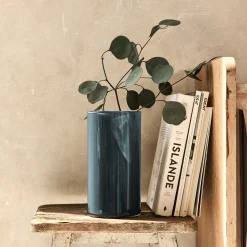 Vase*alinea Vase tube en verre H23cm - Bleu