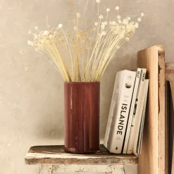 Vase*alinea Vase tube en verre H23cm - Marron