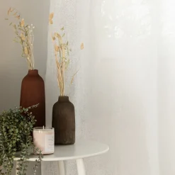 Voilage*alinea Voilage à œillets en coton motif Jasmin 140x250cm - Blanc