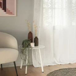 Voilage*alinea Voilage à œillets en coton motif Jasmin 140x250cm - Blanc