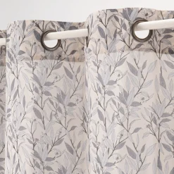 Voilage*alinea Voilage à œillets en coton motif Oranger 140x250cm - Blanc