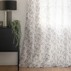 Voilage*alinea Voilage à œillets en coton motif Oranger 140x250cm - Blanc