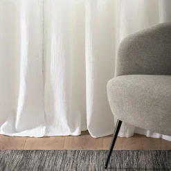 Voilage*alinea Voilage à œillets en double gaze de coton finition franges 130x250cm - écru Blanc