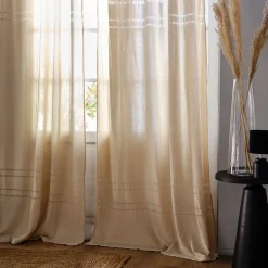 Voilage*alinea Voilage à nouettes en coton finition ajouré 140x250cm - alpilles Beige