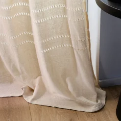 Voilage*alinea Voilage à nouettes en coton finition ajouré 140x250cm - alpilles Beige