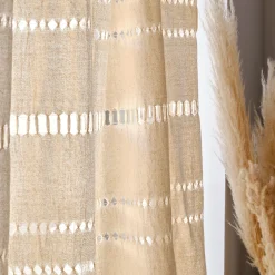 Voilage*alinea Voilage à nouettes en coton finition ajouré 140x250cm - alpilles Beige