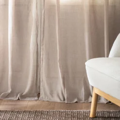 Voilage*alinea Voilage à nouettes en polyester et coton 130x250cm - alpilles Beige