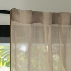 Voilage*alinea Voilage à passants cachés en lin et coton finition liseré 140x260cm - Beige