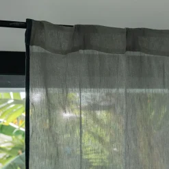Voilage*alinea Voilage à passants cachés en lin et coton finition liseré 140x260cm - cèdre Vert
