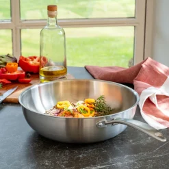 Cuisson Spécifique|Casserole, Poêle Et Sauteuse*alinea Wok en inox D28cm - métallisé Argenté